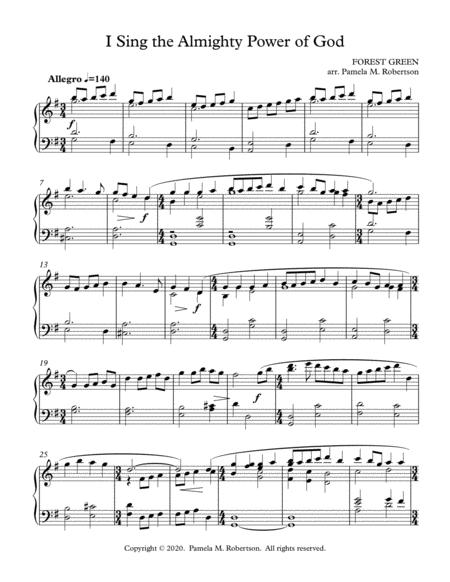 Free Sheet Music I Sing The Almighty Power Of God Forest Green