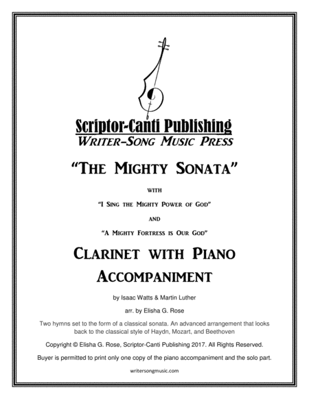 I Sing The Mighty Power Of God A Mighty Fortress Is Our God The Mighty Sonata Clarinet Sheet Music