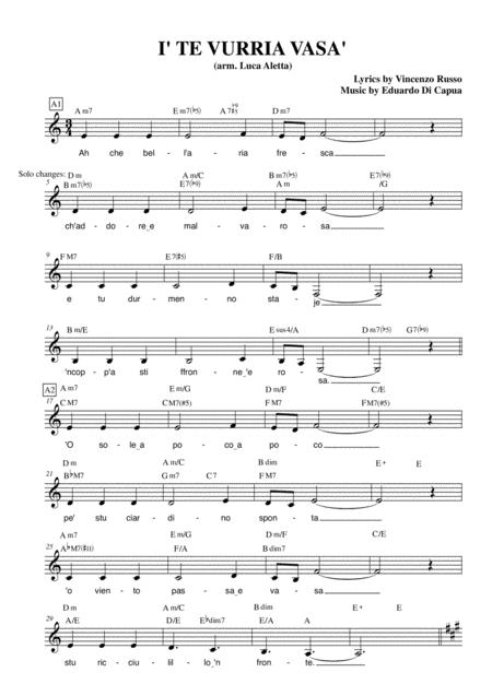 I Te Vurria Vas Sheet Music