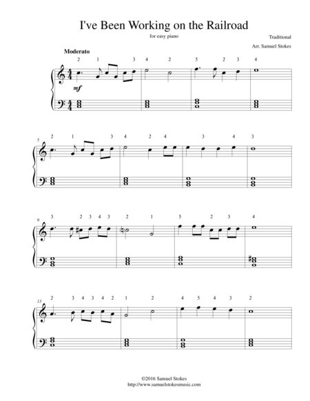 I Ve Been Working On The Railroad For Easy Piano Sheet Music