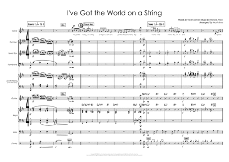 I Ve Got The World On A String 3 Horns Rhythm Section Vocals Sheet Music