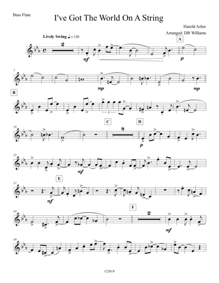 Free Sheet Music I Ve Got The World On A String Bass Flute