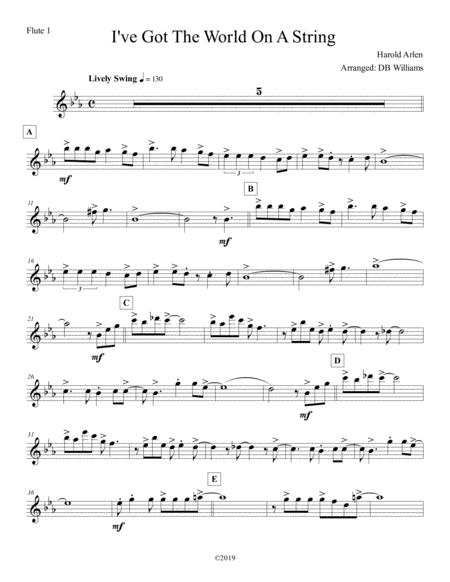 I Ve Got The World On A String Flute 1 Sheet Music