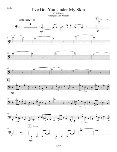 I Ve Got You Under My Skin Cello Sheet Music