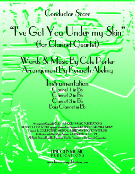 I Ve Got You Under My Skin For Clarinet Quartet Sheet Music