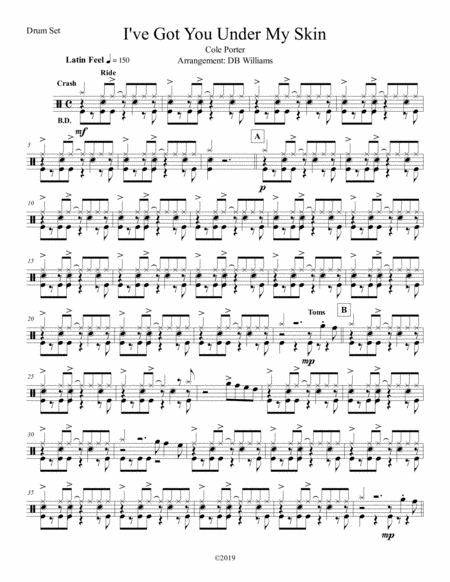 I Ve Got You Under My Skin Strings Drum Set Sheet Music