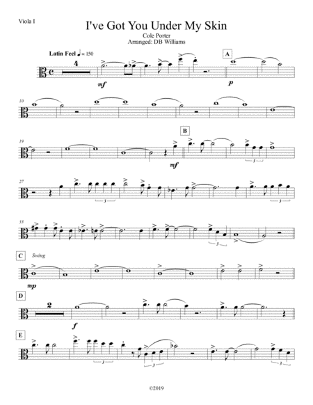 Free Sheet Music I Ve Got You Under My Skin Viola 1