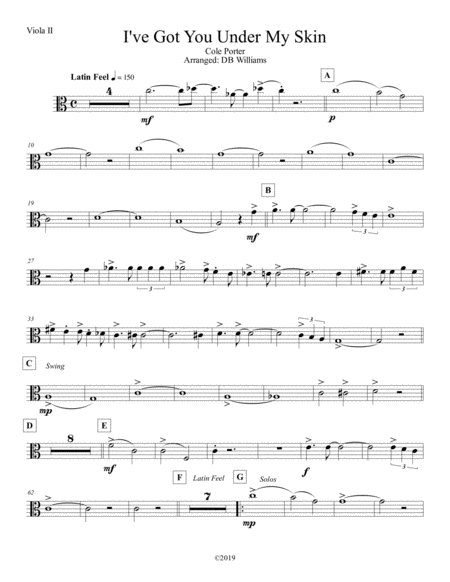 Free Sheet Music I Ve Got You Under My Skin Viola 2