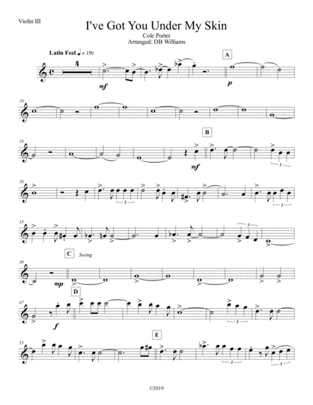 I Ve Got You Under My Skin Violin 3 Sheet Music