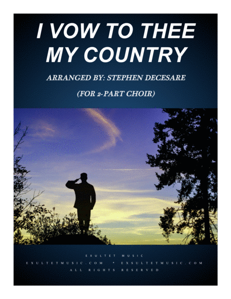 Free Sheet Music I Vow To Thee My Country For 2 Part Choir