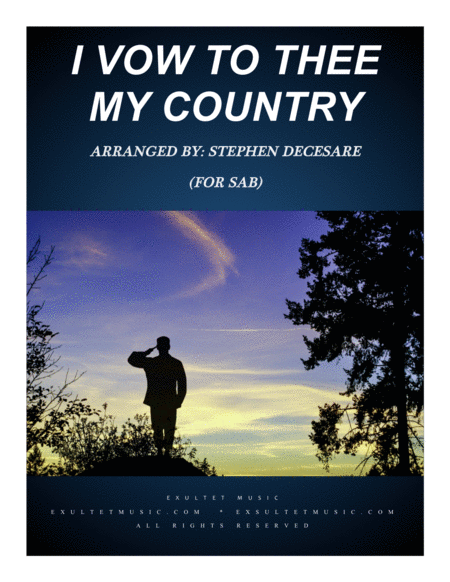 Free Sheet Music I Vow To Thee My Country For Sab