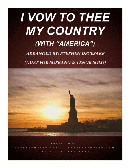 I Vow To Thee My Country With America Duet For Soprano And Tenor Solo Sheet Music