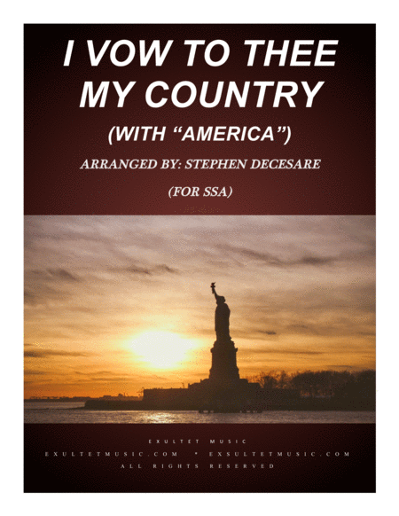 I Vow To Thee My Country With America For Ssa Sheet Music