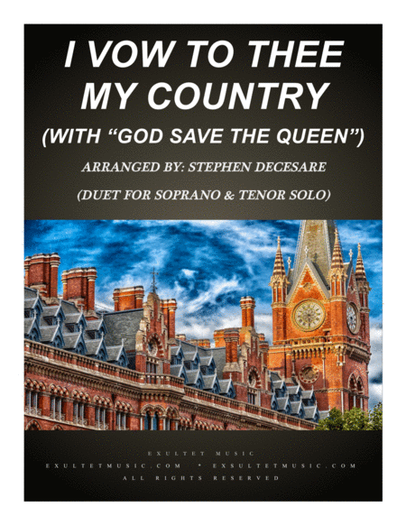 Free Sheet Music I Vow To Thee My Country With God Save The Queen Duet For Soprano Tenor Solo
