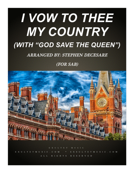 I Vow To Thee My Country With God Save The Queen For Sab Sheet Music