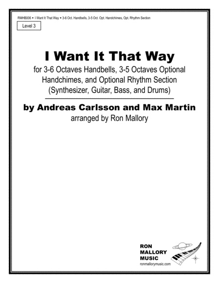 I Want It That Way Sheet Music