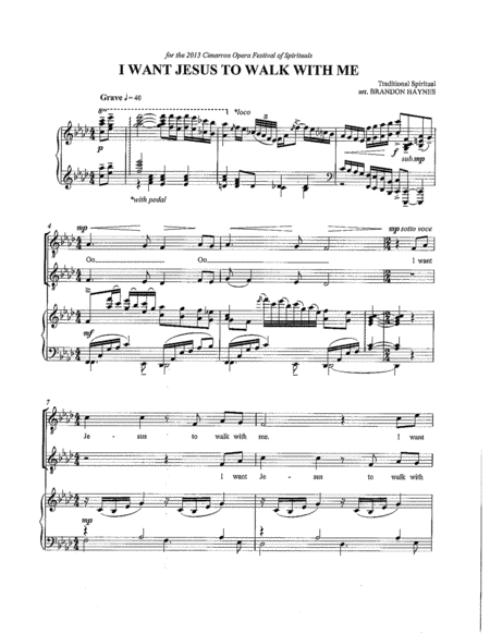 I Want Jesus To Walk With Me Sheet Music