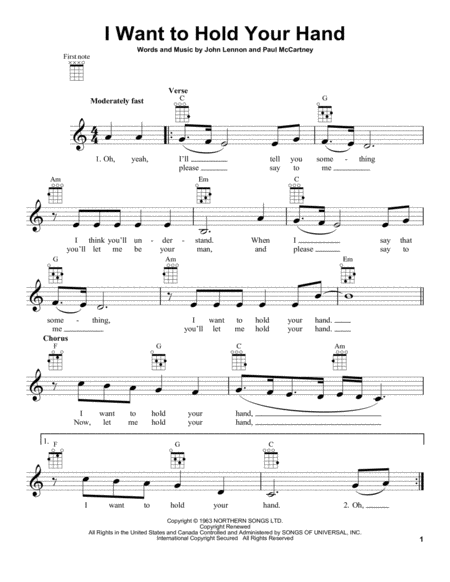 I Want To Hold Your Hand Sheet Music