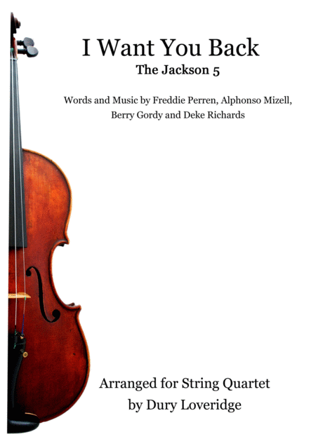 Free Sheet Music I Want You Back String Quartet