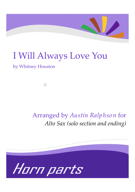 Free Sheet Music I Will Always Love You Alto Sax Solo