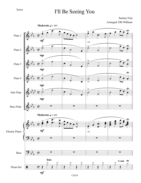 I Will Be Seeing You Flute Choir Sheet Music