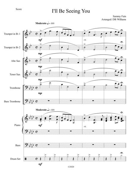 Free Sheet Music I Will Be Seeing You Jazz Combo