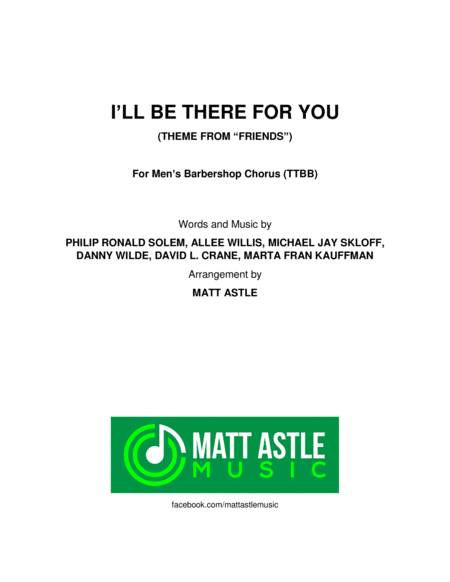 Free Sheet Music I Will Be There For You