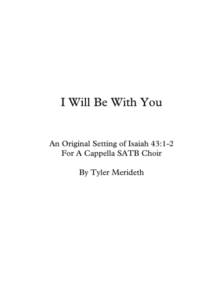 I Will Be With You Sheet Music