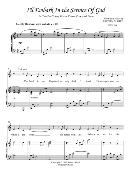 I Will Embark In The Service Of God Sheet Music