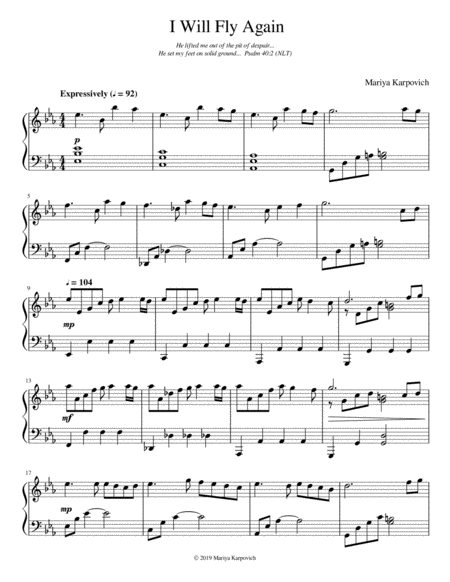 I Will Fly Again Sheet Music