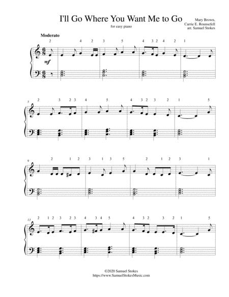 I Will Go Where You Want Me To Go For Easy Piano Sheet Music