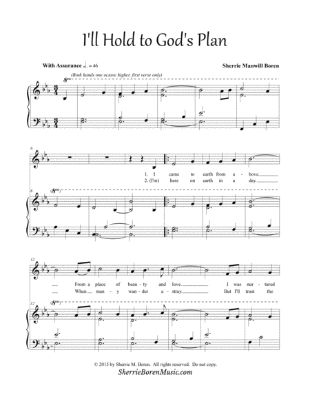 I Will Hold To Gods Plan Sheet Music