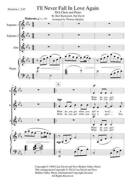 I Will Never Fall In Love Again Sheet Music