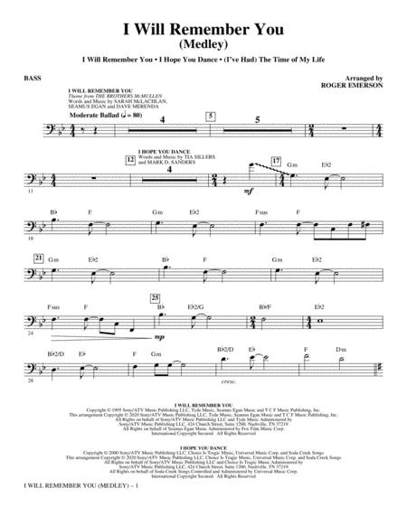 I Will Remember You Medley Bass Sheet Music