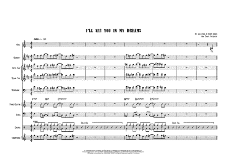 I Will See You In My Dreams Female Vocal With Small Band 4 Horns Key Of C Starts On F Sheet Music