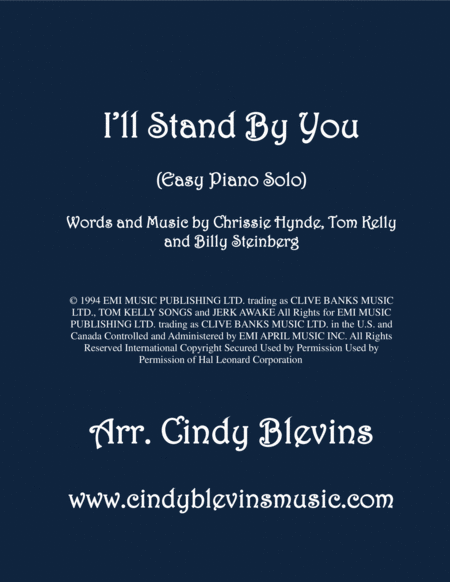 I Will Stand By You Arranged For Easy Piano Solo Sheet Music