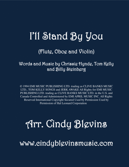 Free Sheet Music I Will Stand By You Arranged For Flute Oboe And Violin