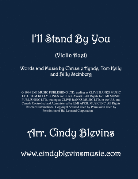 Free Sheet Music I Will Stand By You Arranged For Violin Duet