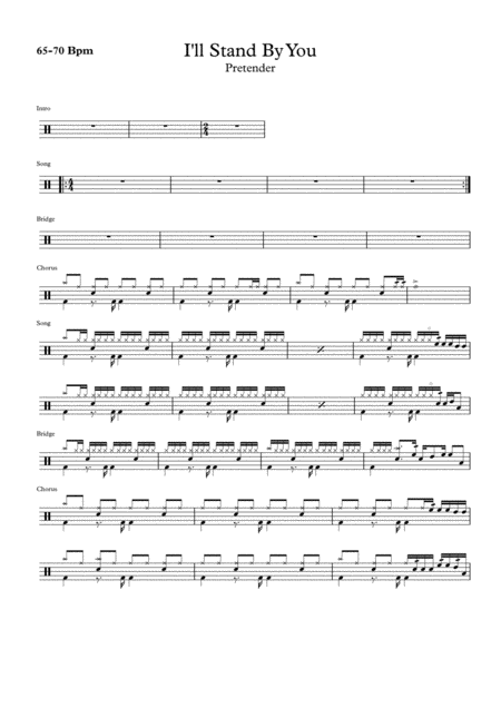 Free Sheet Music I Will Stand By You By The Pretenders Drum Scores