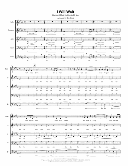 I Will Wait Satb Version Sheet Music