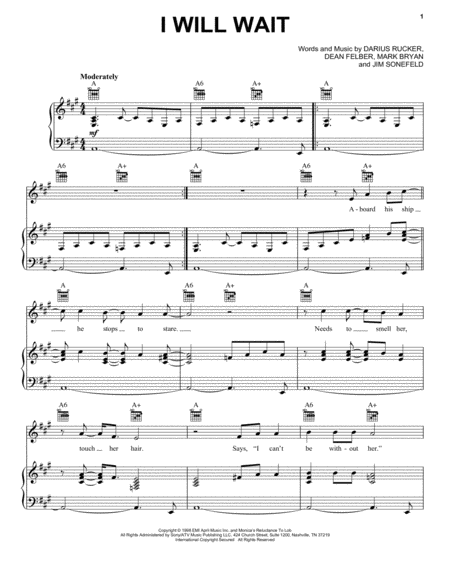 I Will Wait Sheet Music