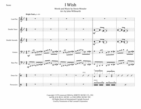 I Wish For Steel Band Sheet Music