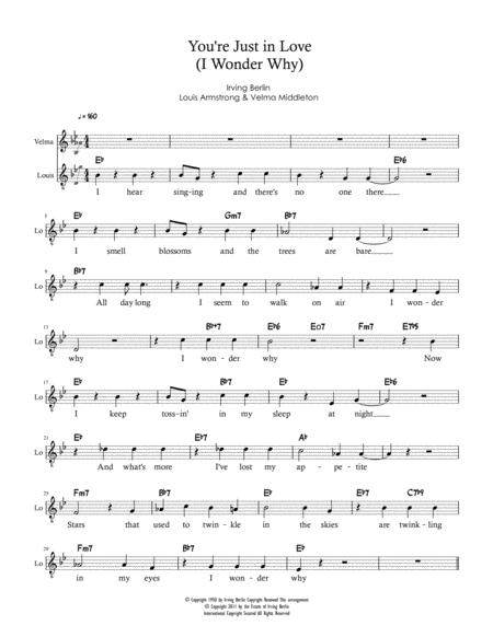 Free Sheet Music I Wonder Why You Re Just In Love Duet Bb