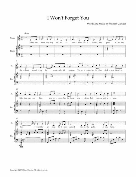 I Wont Forget You Sheet Music