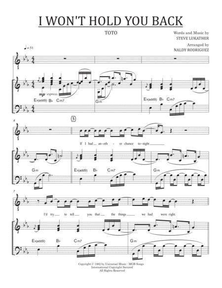 Free Sheet Music I Wont Hold You Back