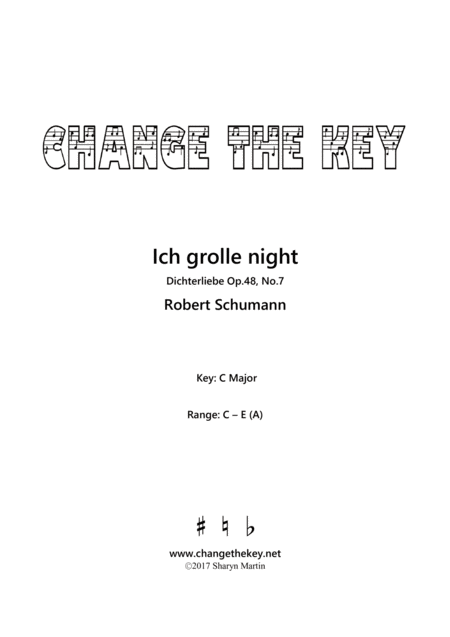 Ich Grolle Nicht C Major Sheet Music