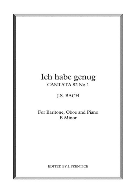 Free Sheet Music Ich Habe Genug Cantata 82 No 1 B Minor