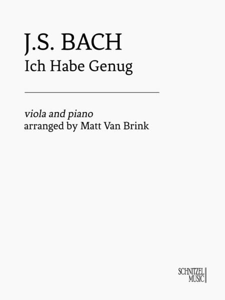 Ich Habe Genug Viola Piano Sheet Music