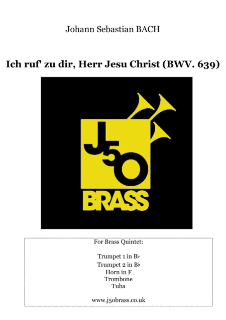 Ich Ruf Zu Dir Herr Jesu Christ Bwv 639 Sheet Music