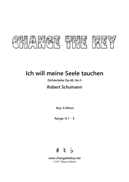 Ich Will Meine Seele Tauchen A Minor Sheet Music